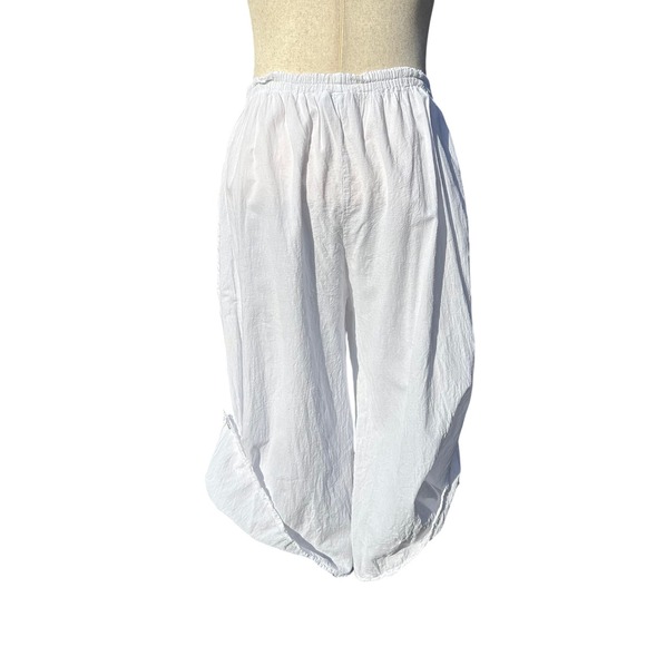 Cottonseed Gauze Harem Pants Wms Sz 1X White‎ Elastic Waist Boho Hippie Casual - Picture 1 of 6